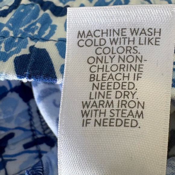 J. Jill Rayon Blue and White Wide Leg Paisley Ankle Pants M - Picture 8 of 9